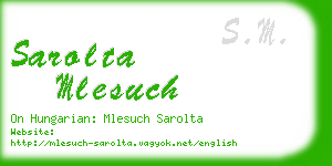 sarolta mlesuch business card